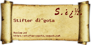 Stifter Ágota névjegykártya